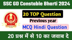 SSC GD Hindi Objective Question 2024